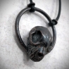 collier bijou crâne chat cuivre calciné noir skull morbide