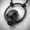collier bijou crâne chat cuivre calciné noir skull morbide