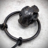 collier bijou crâne chat cuivre calciné noir skull morbide