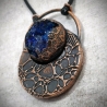 Bijou cuivre géode cristal biomech biomec biomecanique bleu alien