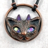bijou cuivre chat démon cornes cercle yeux étoiles