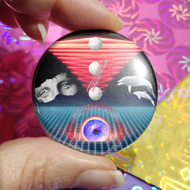 badge pins feministe neuroatypie syntwave vaporwave retrowave
