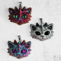 Chat Dragon pendentif collier chaton création fait main