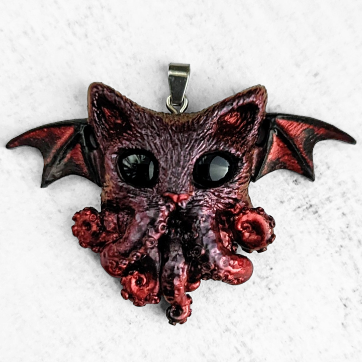 Pendentif chat Cthulhu pieuvre collier Lovecraft