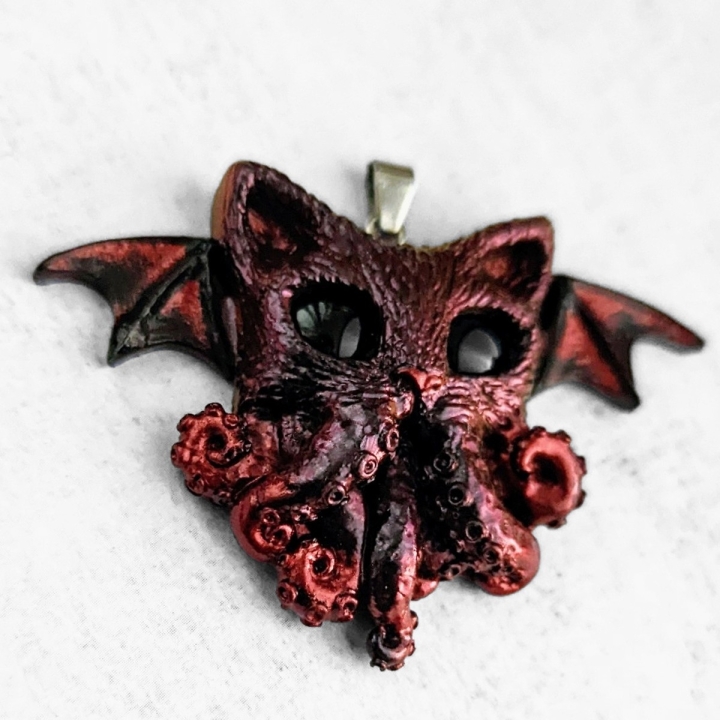 Pendentif chat Cthulhu pieuvre collier Lovecraft