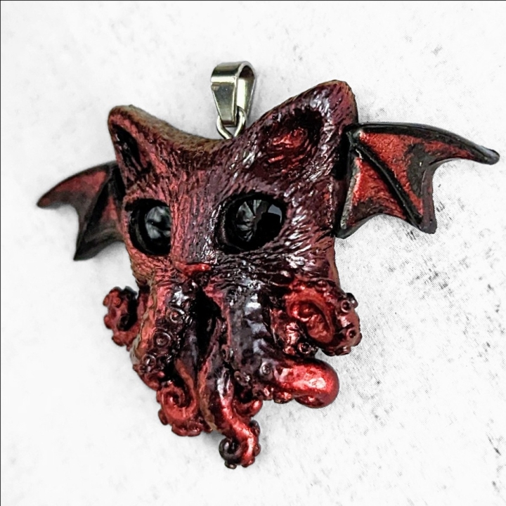 Pendentif chat Cthulhu pieuvre collier Lovecraft