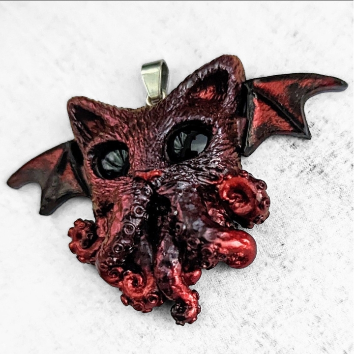 Pendentif chat Cthulhu pieuvre collier Lovecraft