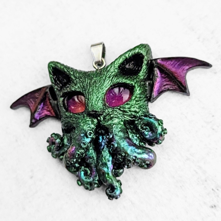 Pendentif chat Cthulhu pieuvre collier Lovecraft