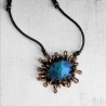 Collier cuivre bleu Orage, science fiction, bizarre, étrange, fantastique.