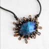 Collier cuivre bleu Orage, science fiction, bizarre, étrange, fantastique.