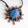Collier cuivre bleu Orage, science fiction, bizarre, étrange, fantastique.