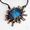 Collier cuivre bleu Orage, science fiction, bizarre, étrange, fantastique.