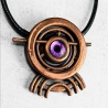 Gallifreyan / Le devin, collier science fiction, oeil, docteur Who, cuivre