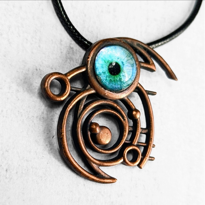 Gallifreyan / Polyforme, collier oeil bleu sfff, science fiction, dr who