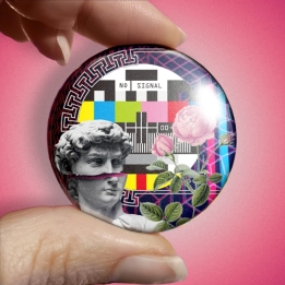 badge pins feministe neuroatypie syntwave vaporwave retrowave mire glitch no signal