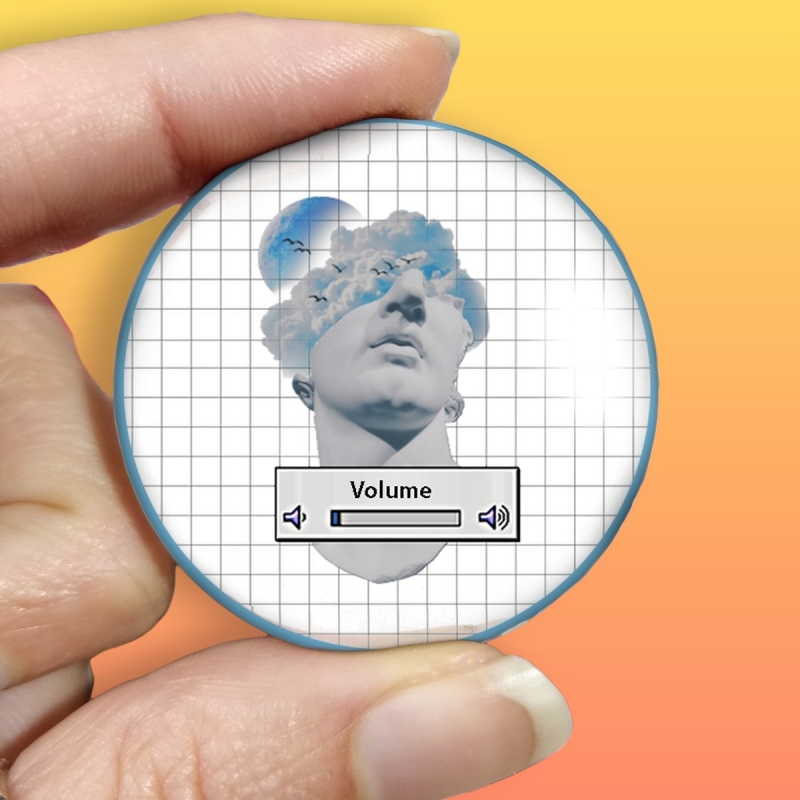badge pins feministe neuroatypie syntwave vaporwave retrowave hypersensibilité audition sourd surdité