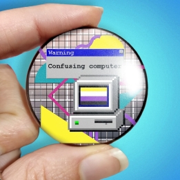 badge pins feministe neuroatypie syntwave vaporwave retrowave non binaire genderfluid queer non binary