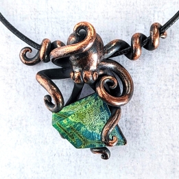 collier pendentif bijou pieuvre steampunk