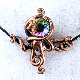 pieuvre collier pendentif steampunk octopus oeil