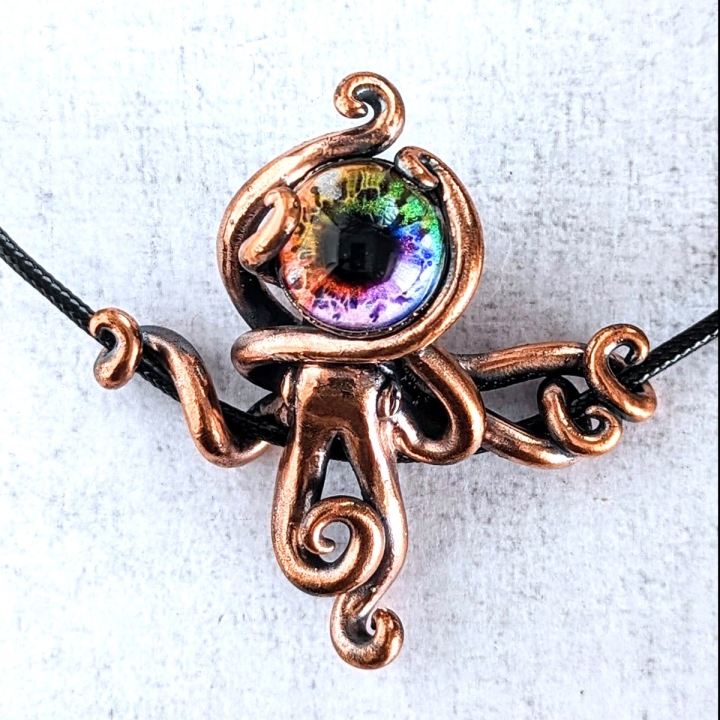 pieuvre collier pendentif steampunk octopus oeil
