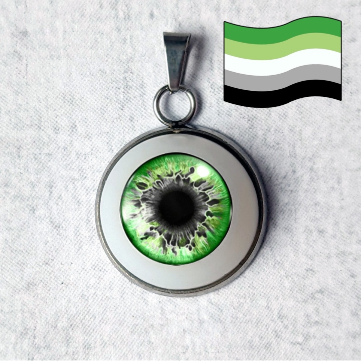 pendentif collier œil oeil yeux humain lgbt lgbtqia queer féministe aromantique aromantic