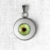 collier pendentif bijou œil humain oeil yeux creepy halloween vert