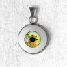 collier pendentif bijou œil humain oeil yeux creepy halloween vert