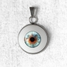 collier pendentif bijou œil humain oeil yeux creepy halloween bleu