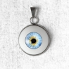 collier pendentif bijou œil humain oeil yeux creepy halloween bleu