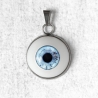 collier pendentif bijou œil humain oeil yeux creepy halloween bleu