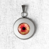 collier pendentif bijou œil humain oeil yeux creepy halloween marron