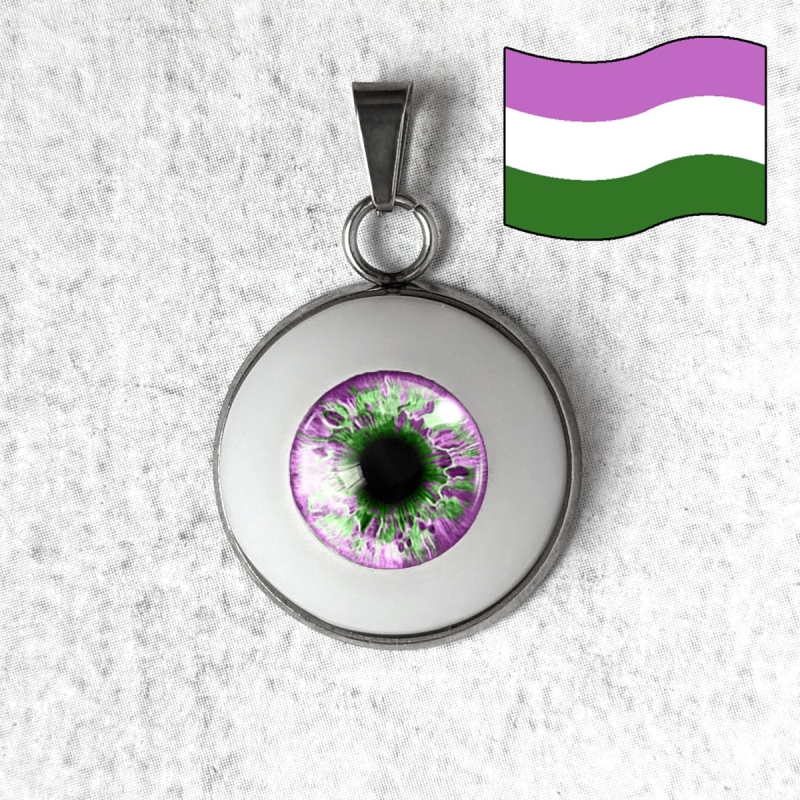 pendentif bijou collier œil oeil yeux humain lgbt lgbtqia queer féministe genderqueer genderfluid