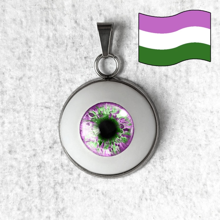 pendentif bijou collier œil oeil yeux humain lgbt lgbtqia queer féministe genderqueer genderfluid