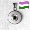 pendentif bijou collier œil oeil yeux humain lgbt lgbtqia queer féministe genderqueer genderfluid
