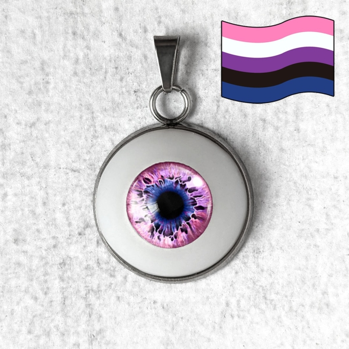 bijou pendentif collier œil oeil yeux humain lgbt lgbtqia queer féministe genderqueer genderfluid