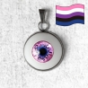 bijou pendentif collier œil oeil yeux humain lgbt lgbtqia queer féministe genderqueer genderfluid