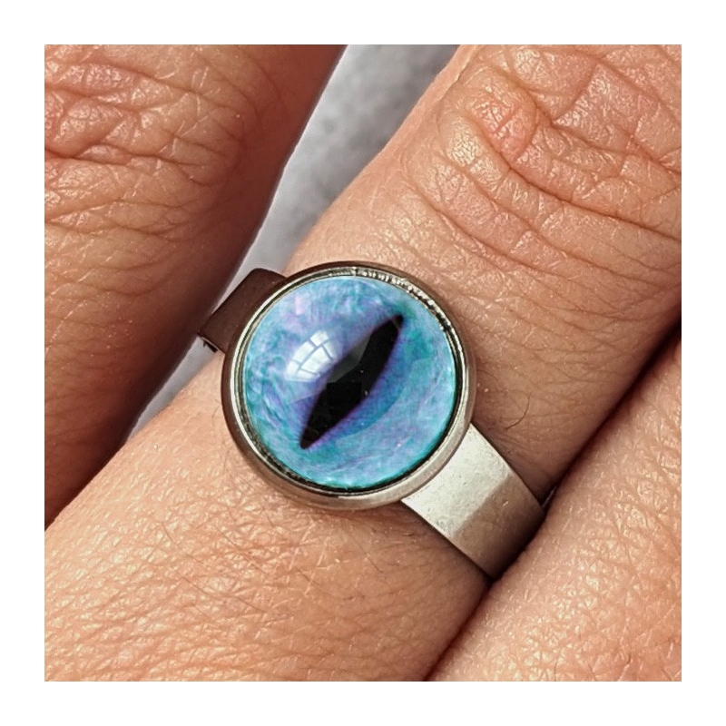 Bague oeil chat bleu