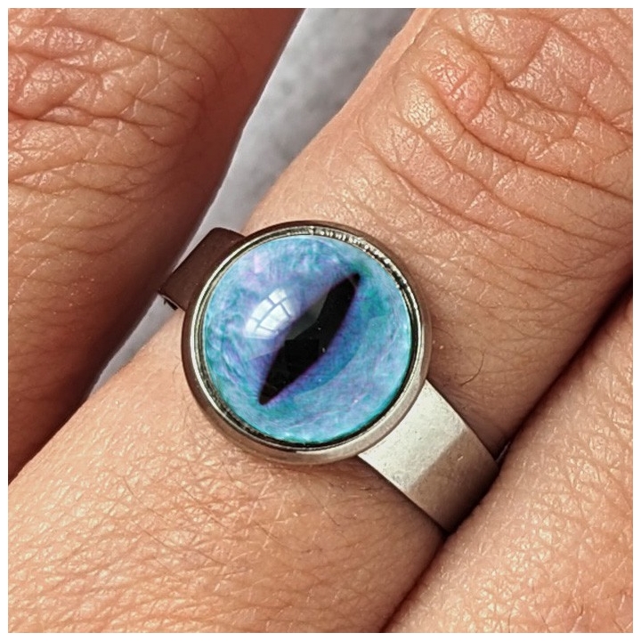 Bague oeil chat bleu