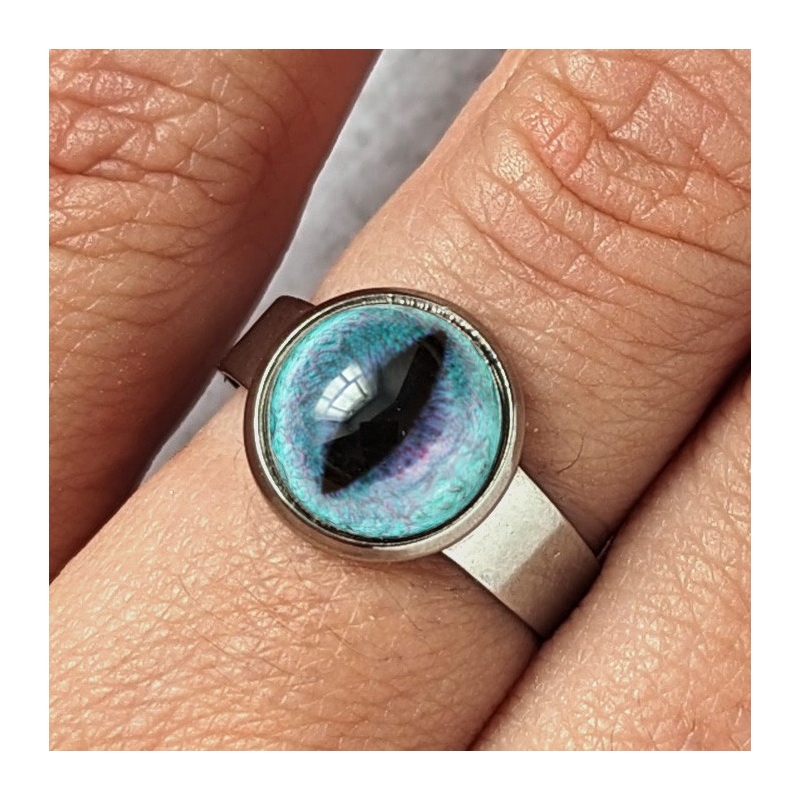 Bague oeil chat bleu