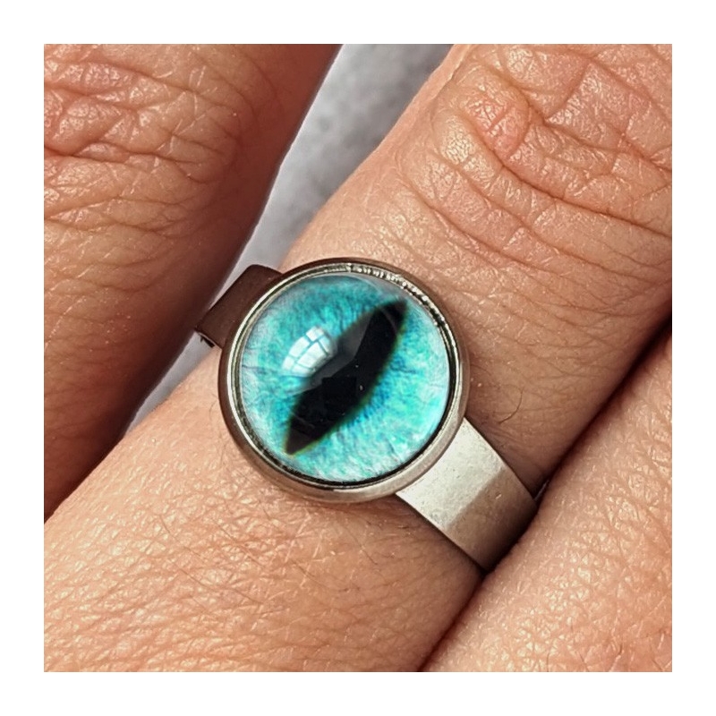 Bague oeil chat turquoise