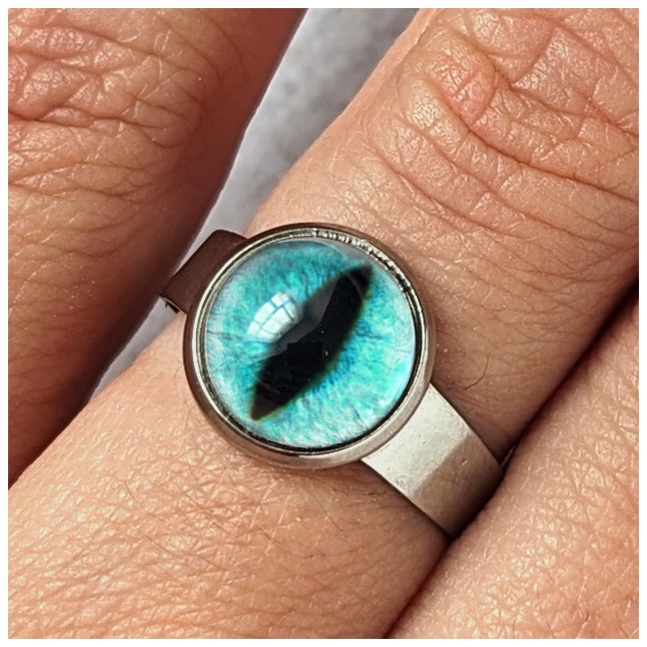 Bague oeil chat turquoise
