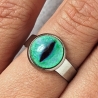Bague oeil chat vert d'eau