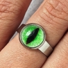 Bague oeil chat vert vif