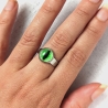 Bague oeil chat vert vif