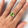 Bague oeil chat jaune vert