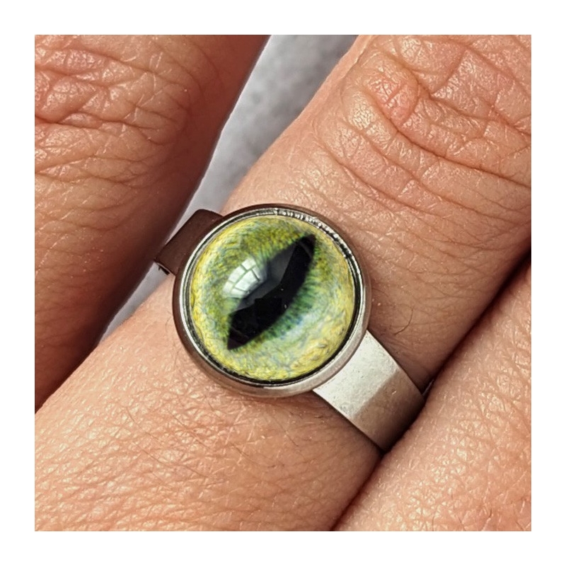 Bague oeil chat jaune