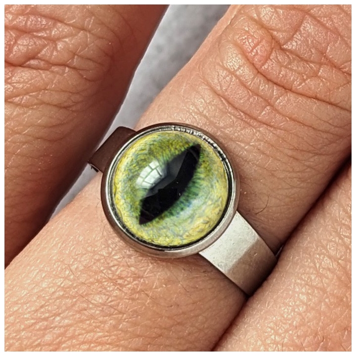 Bague oeil chat jaune