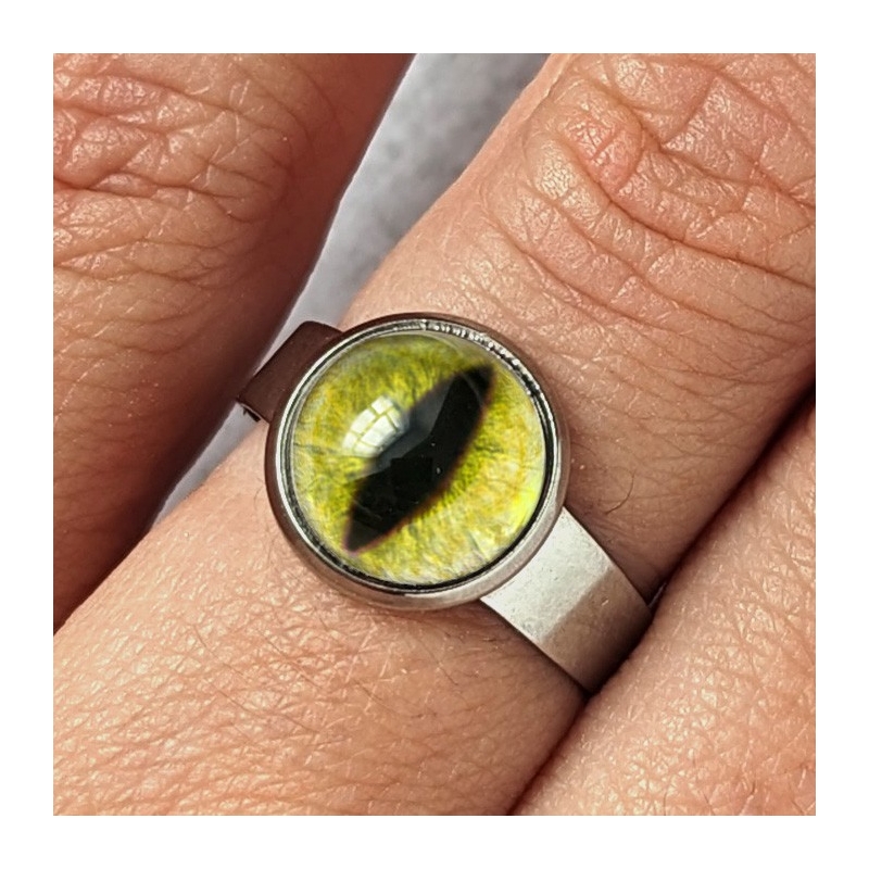 Bague oeil chat jaune