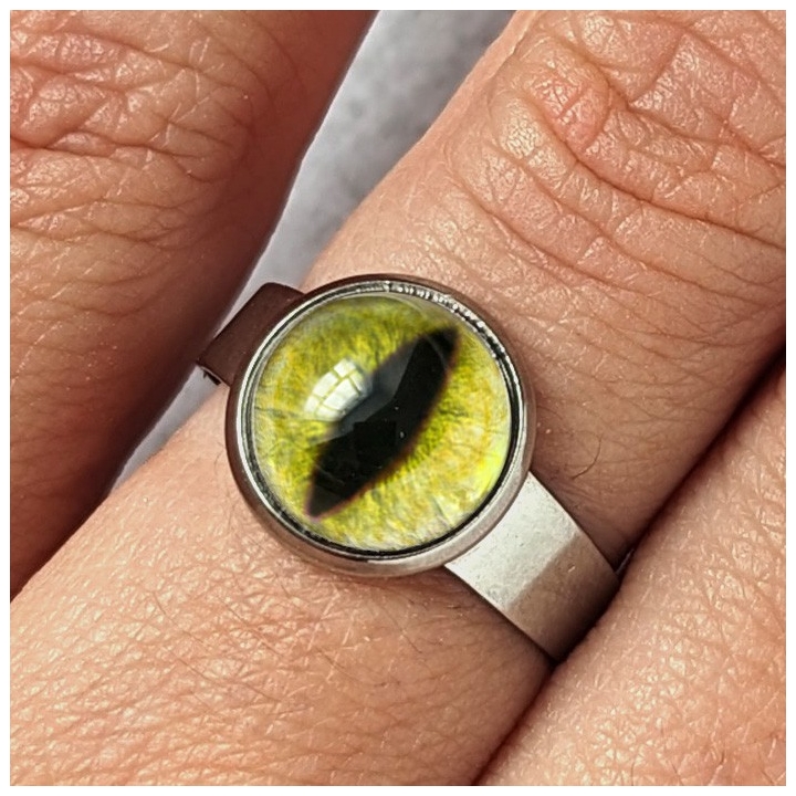 Bague oeil chat jaune