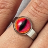 Bague oeil chat rouge